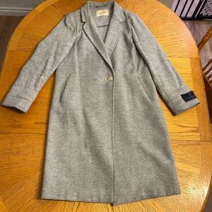 Babaton Light Gray Wool Coat